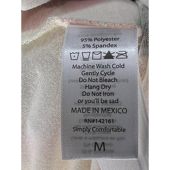 Lula Roe Medium Top short Sleeve Round Neck White Pink Floral Stretch - Picture 12 of 14